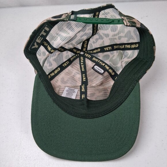 YETI Coolers Cap Hat Camo Mesh Snap Back Camouflage Green Hunting Hunt Outdoors - Picture 10 of 10